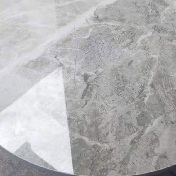 Metal Traditional Luxury Round Table for Dining Room Sintered Stone Table with Pedestal