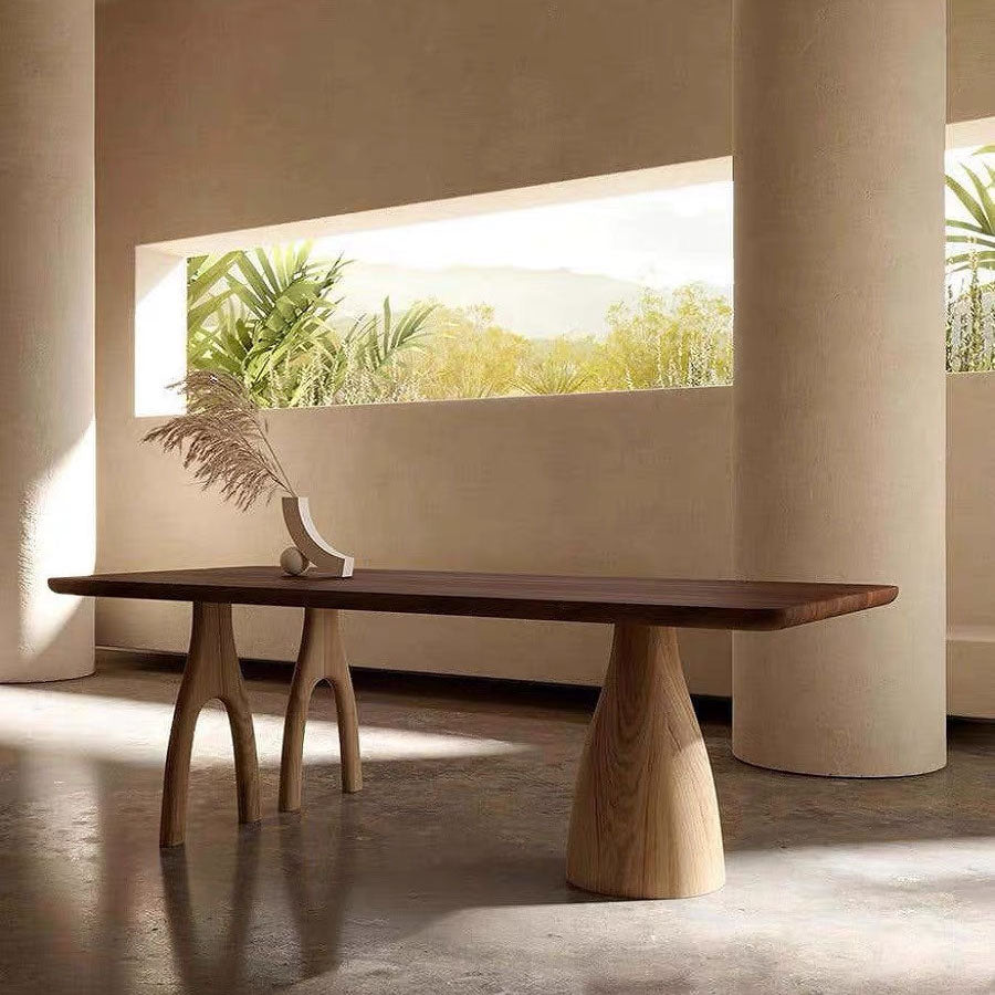 Rectangle Dining Table Solid Wood Modern Style Table for Home Kitchen