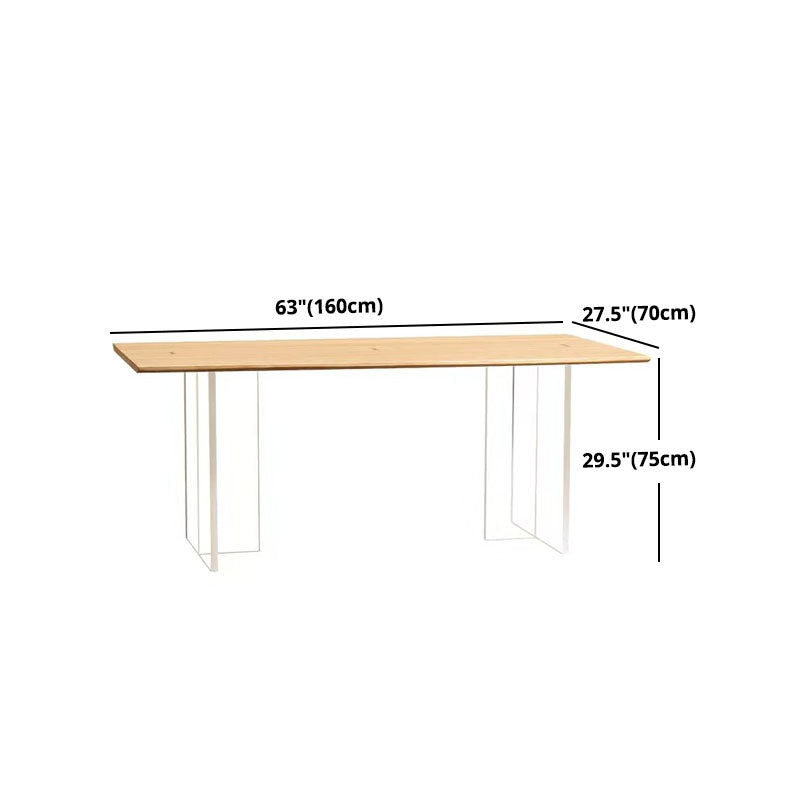 Modern Style Dining Table Rectangle Brown Table for Home Kitchen
