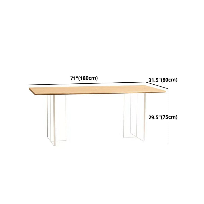 Modern Style Dining Table Rectangle Brown Table for Home Kitchen