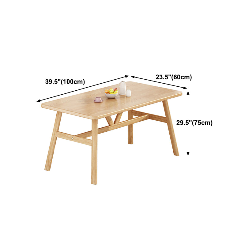 Rectangle Dining Table Trestle Base Dining Table in Walnut and Natural