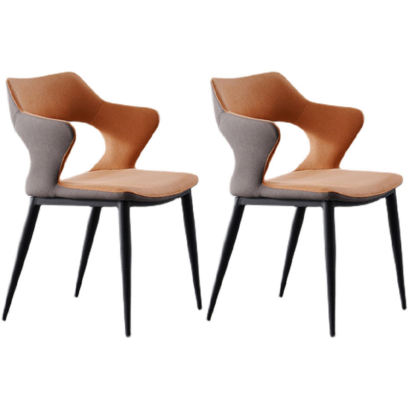 Industrial Dining Room Arm Chairs Faux Leather Open Chair for Kitchen