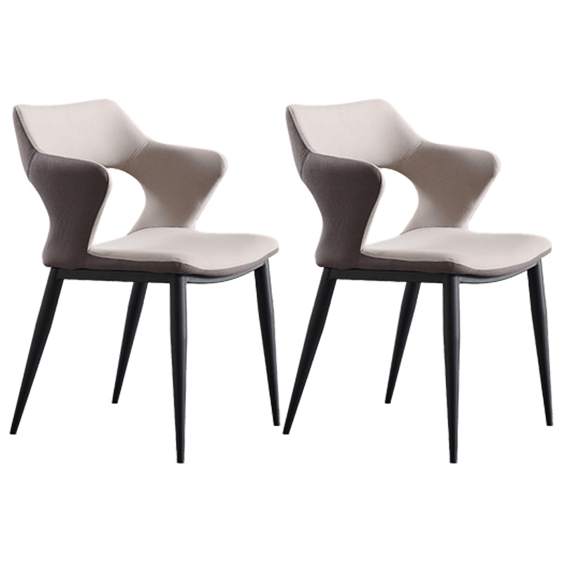 Industrial Dining Room Arm Chairs Faux Leather Open Chair for Kitchen