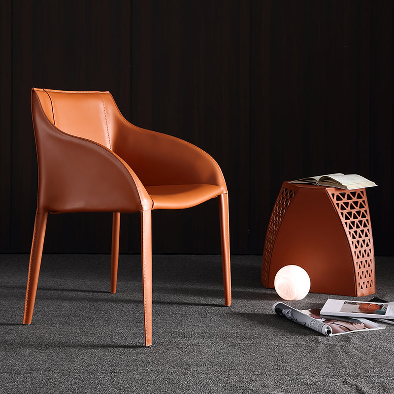 Faux Leather Dining Chairs Modern Dining Arm Chair for Kitchen