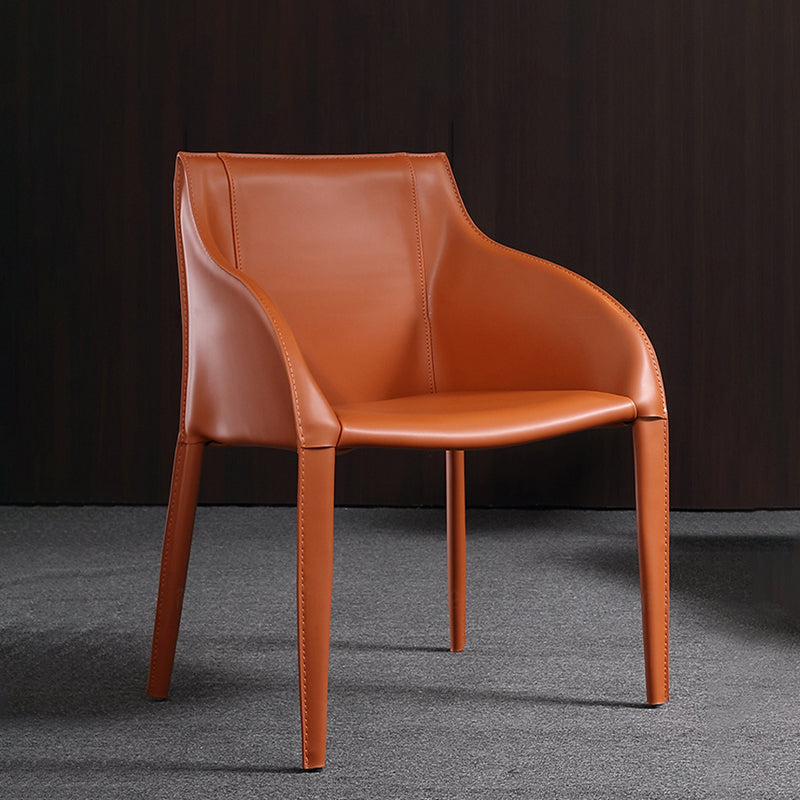Faux Leather Dining Chairs Modern Dining Arm Chair for Kitchen