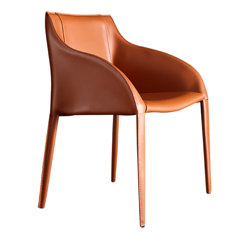 Faux Leather Dining Chairs Modern Dining Arm Chair for Kitchen
