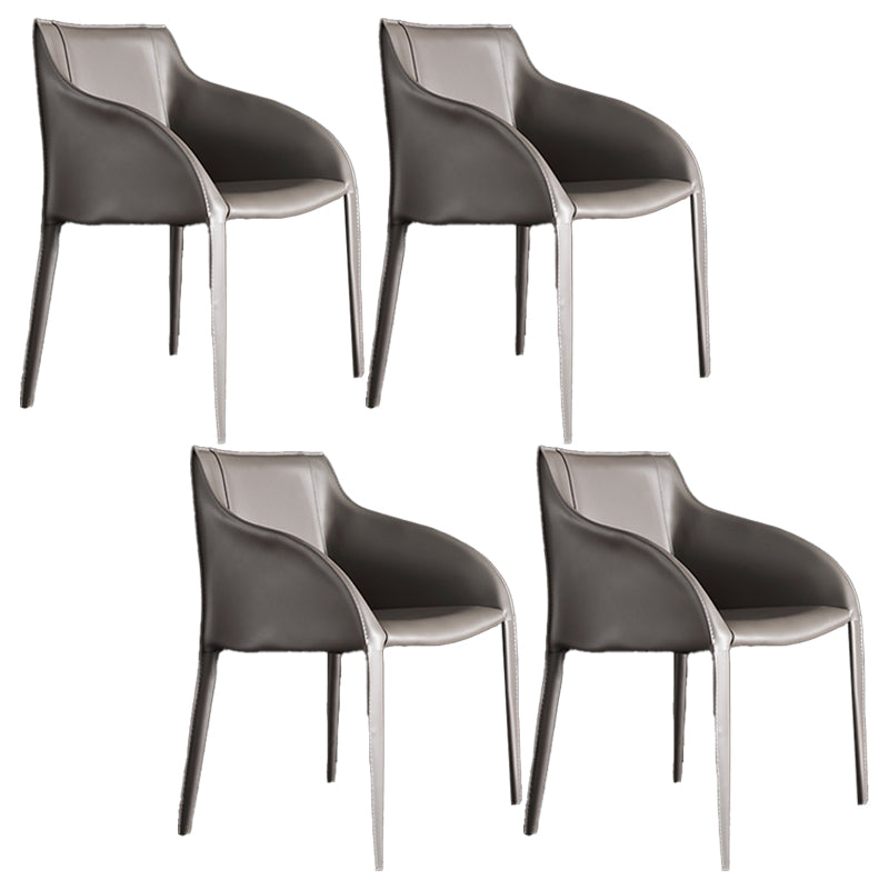 Faux Leather Dining Chairs Modern Dining Arm Chair for Kitchen