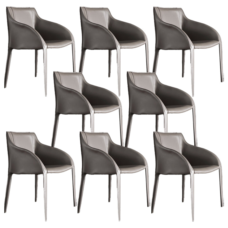 Faux Leather Dining Chairs Modern Dining Arm Chair for Kitchen