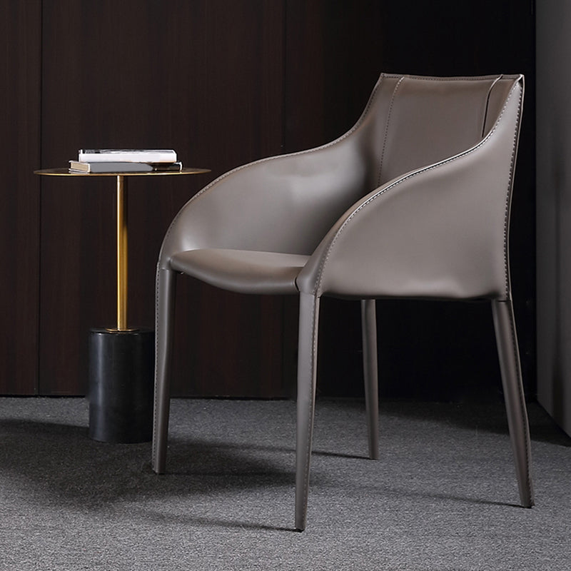 Faux Leather Dining Chairs Modern Dining Arm Chair for Kitchen