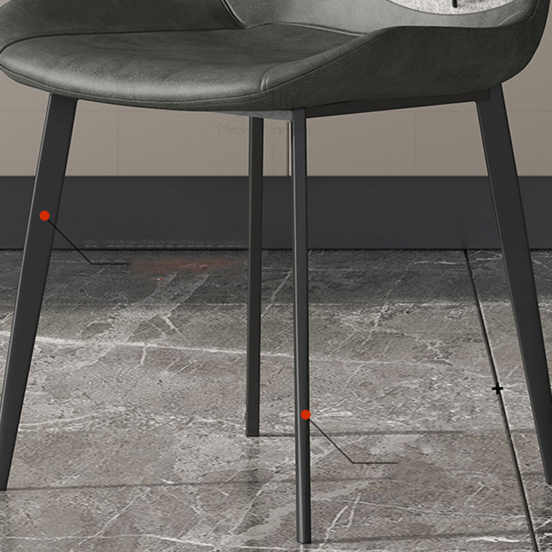 Industrial Armless Dining Chairs Upholstered Side Chair for Home