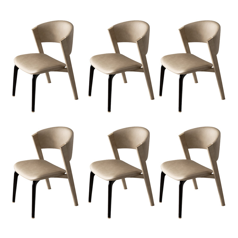 Open Back Dining Accent Chair Upholstered Dining Room Chair for Home