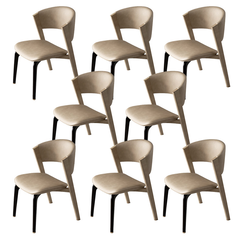 Open Back Dining Accent Chair Upholstered Dining Room Chair for Home