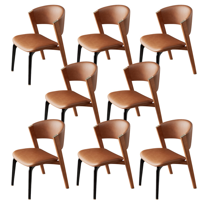 Open Back Dining Accent Chair Upholstered Dining Room Chair for Home