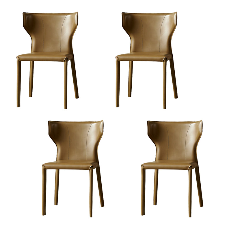 Metal Contemporary Indoor Chair Matte Finish Wingback Side Chair