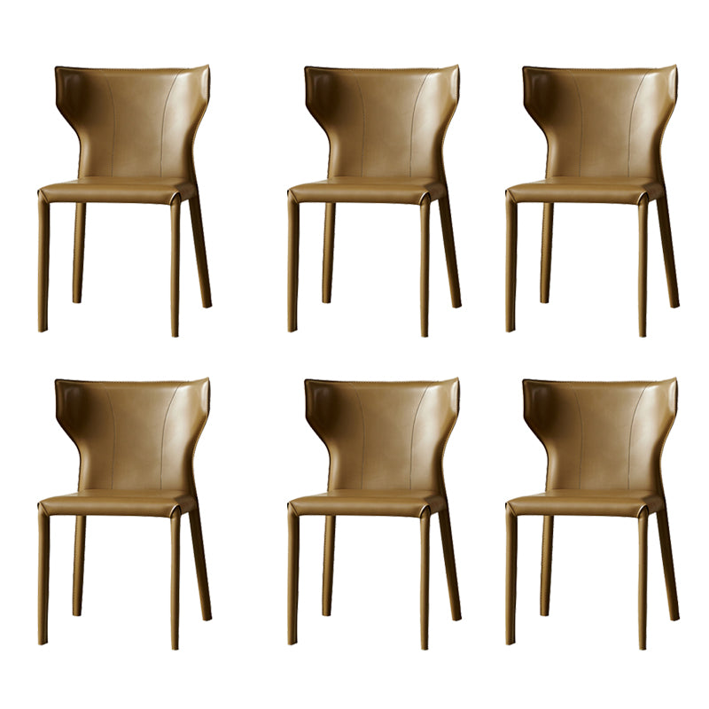 Metal Contemporary Indoor Chair Matte Finish Wingback Side Chair