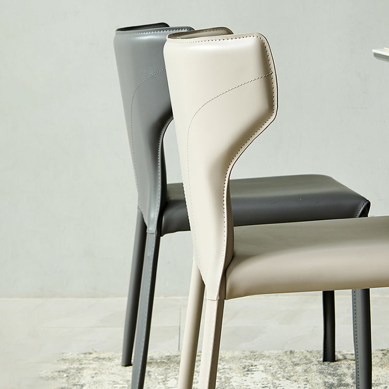 Metal Contemporary Indoor Chair Matte Finish Wingback Side Chair