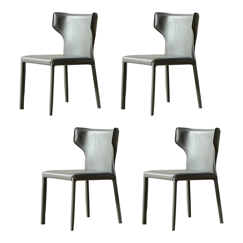 Metal Contemporary Indoor Chair Matte Finish Wingback Side Chair