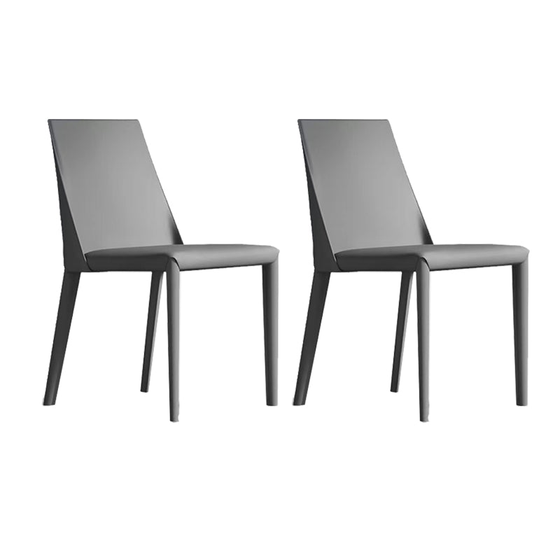 Contemporary Low Back Dining Chairs Faux Leather Armless Side Chair