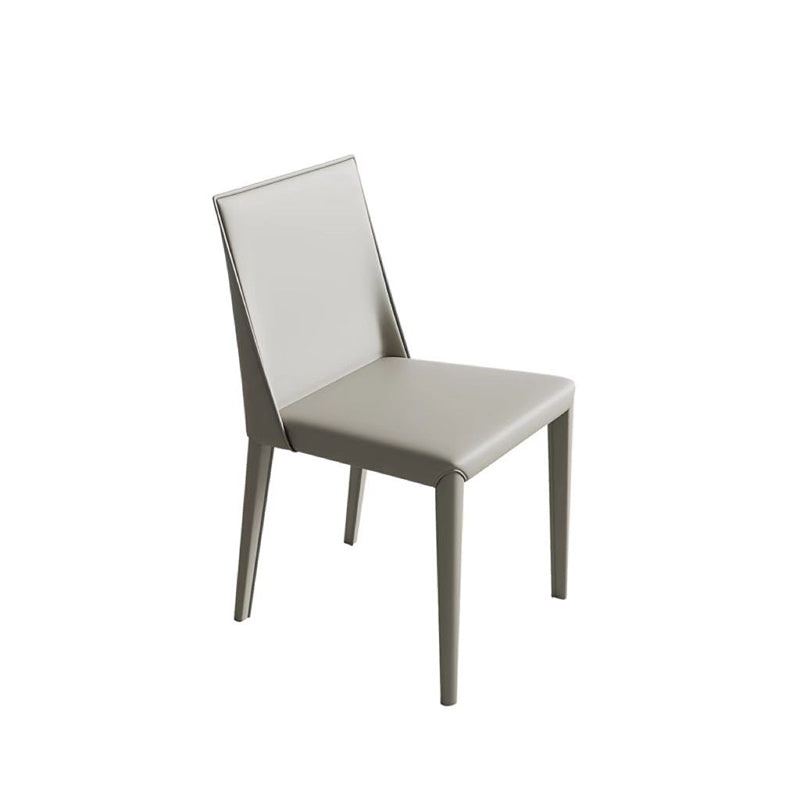 Contemporary Low Back Dining Chairs Faux Leather Armless Side Chair