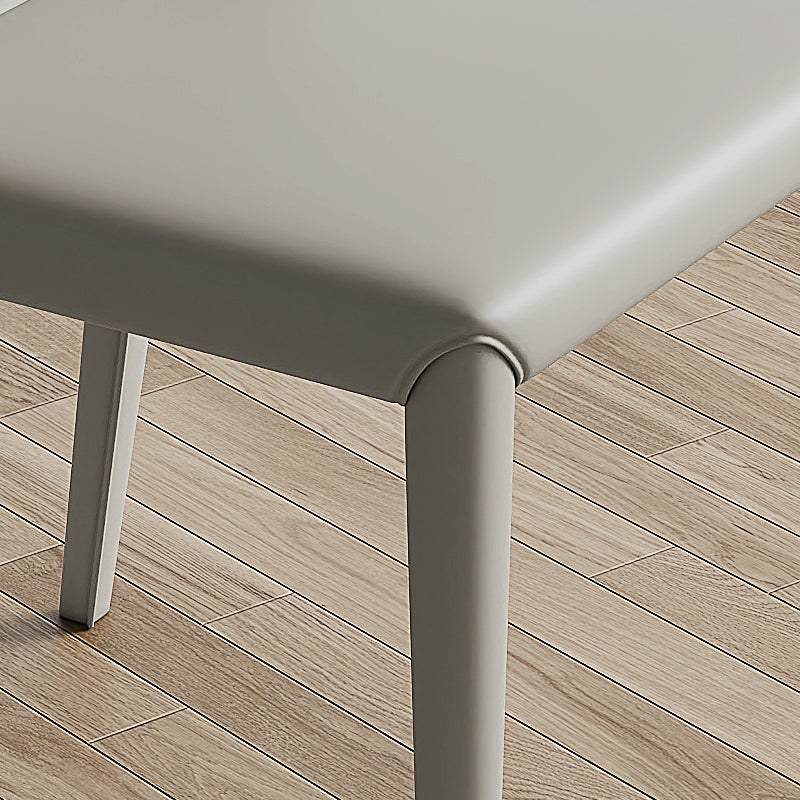 Contemporary Low Back Dining Chairs Faux Leather Armless Side Chair