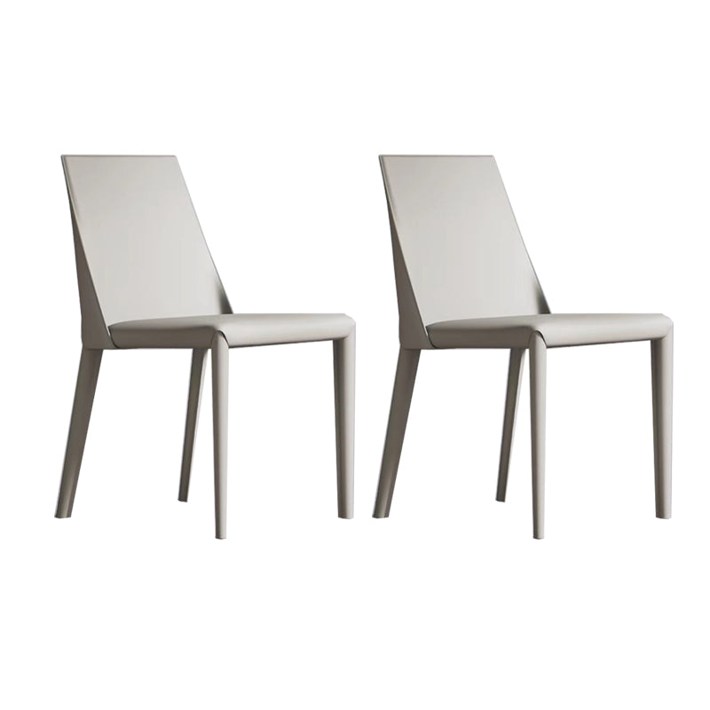 Contemporary Low Back Dining Chairs Faux Leather Armless Side Chair