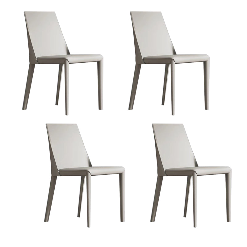 Contemporary Low Back Dining Chairs Faux Leather Armless Side Chair