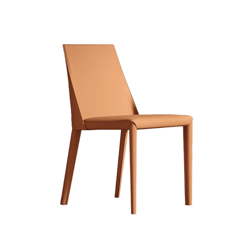 Contemporary Low Back Dining Chairs Faux Leather Armless Side Chair