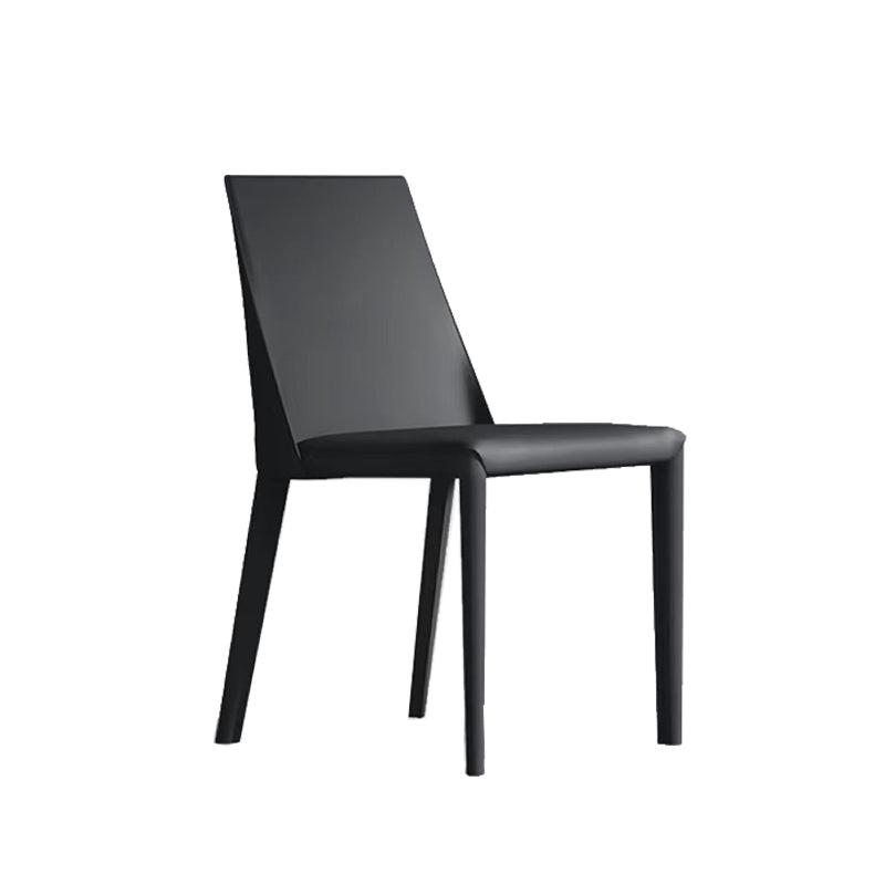 Contemporary Low Back Dining Chairs Faux Leather Armless Side Chair