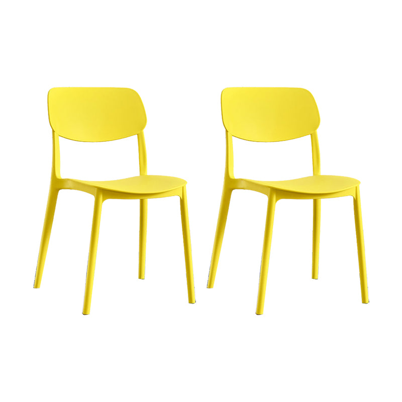 Scandinavian Open Back Dining Chairs Plastic Armless Dining Side Chair