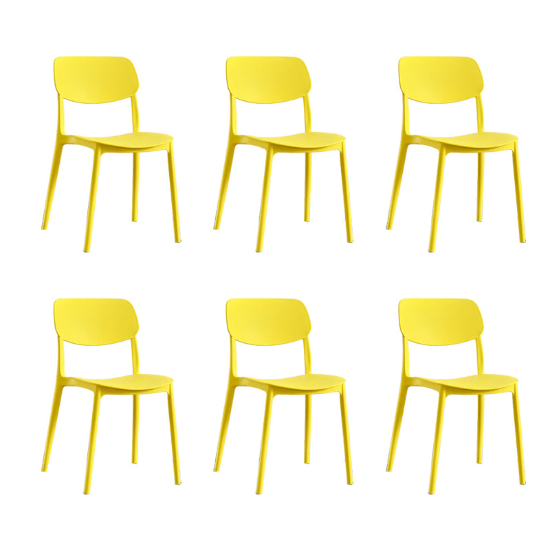 Scandinavian Open Back Dining Chairs Plastic Armless Dining Side Chair