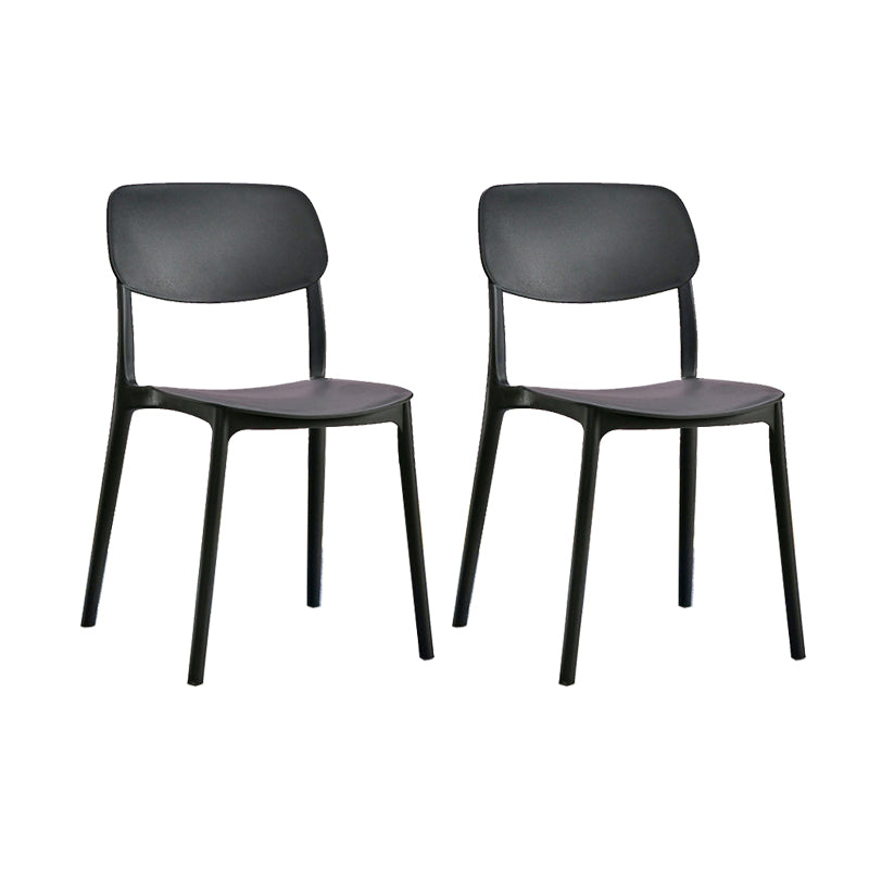 Scandinavian Open Back Dining Chairs Plastic Armless Dining Side Chair