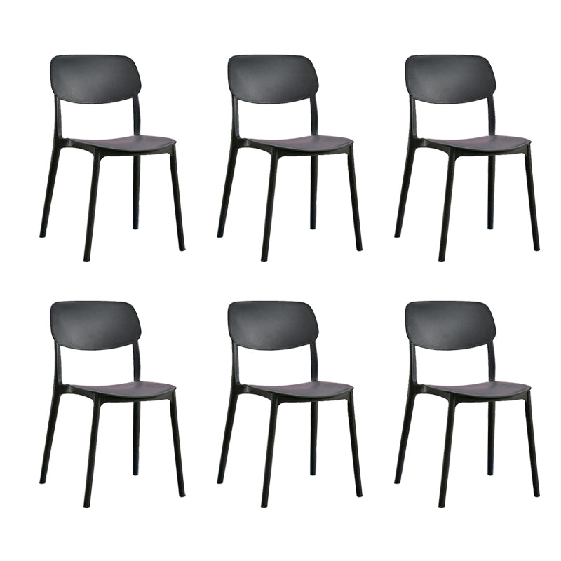 Scandinavian Open Back Dining Chairs Plastic Armless Dining Side Chair