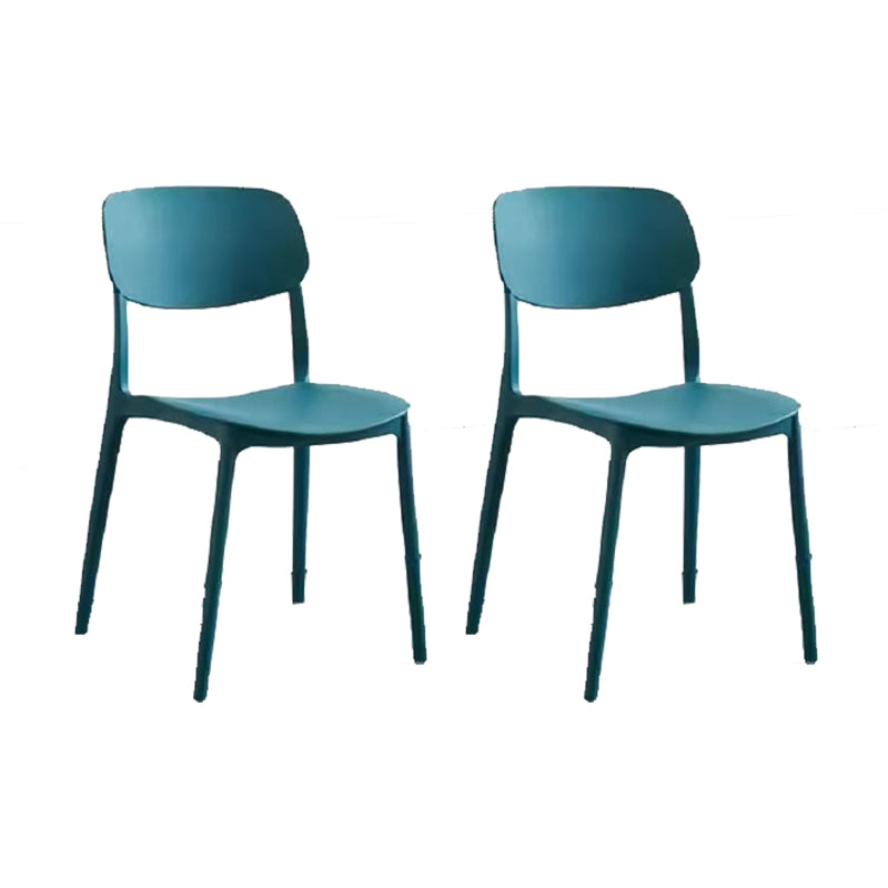 Scandinavian Open Back Dining Chairs Plastic Armless Dining Side Chair