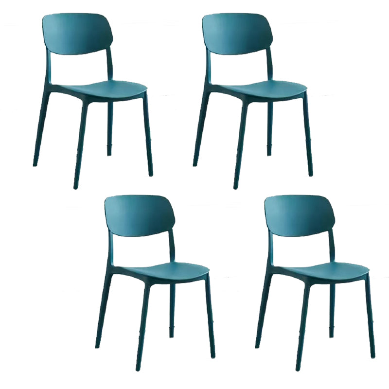 Scandinavian Open Back Dining Chairs Plastic Armless Dining Side Chair