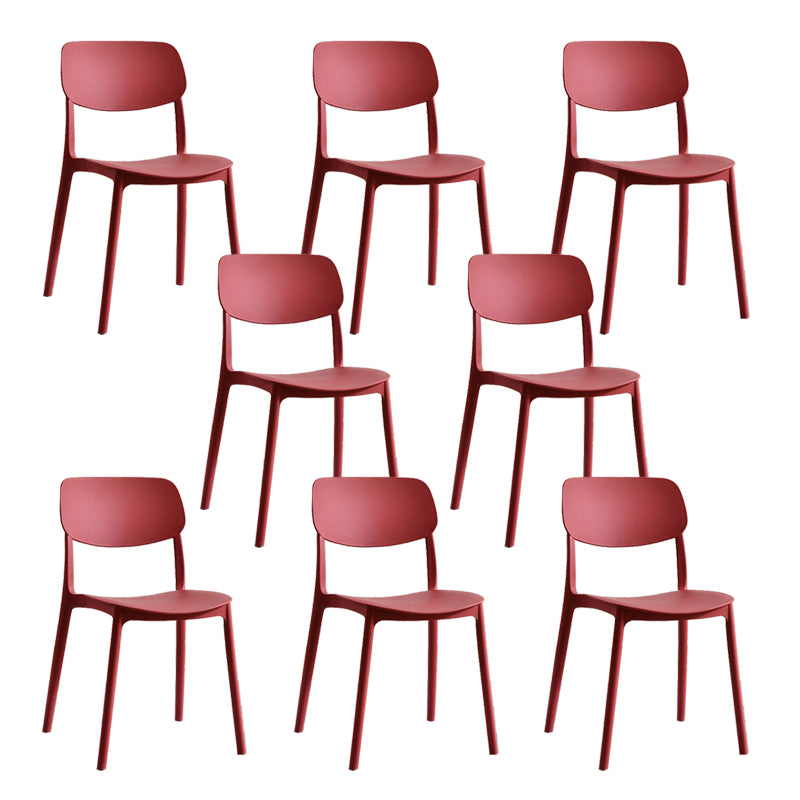 Scandinavian Open Back Dining Chairs Plastic Armless Dining Side Chair