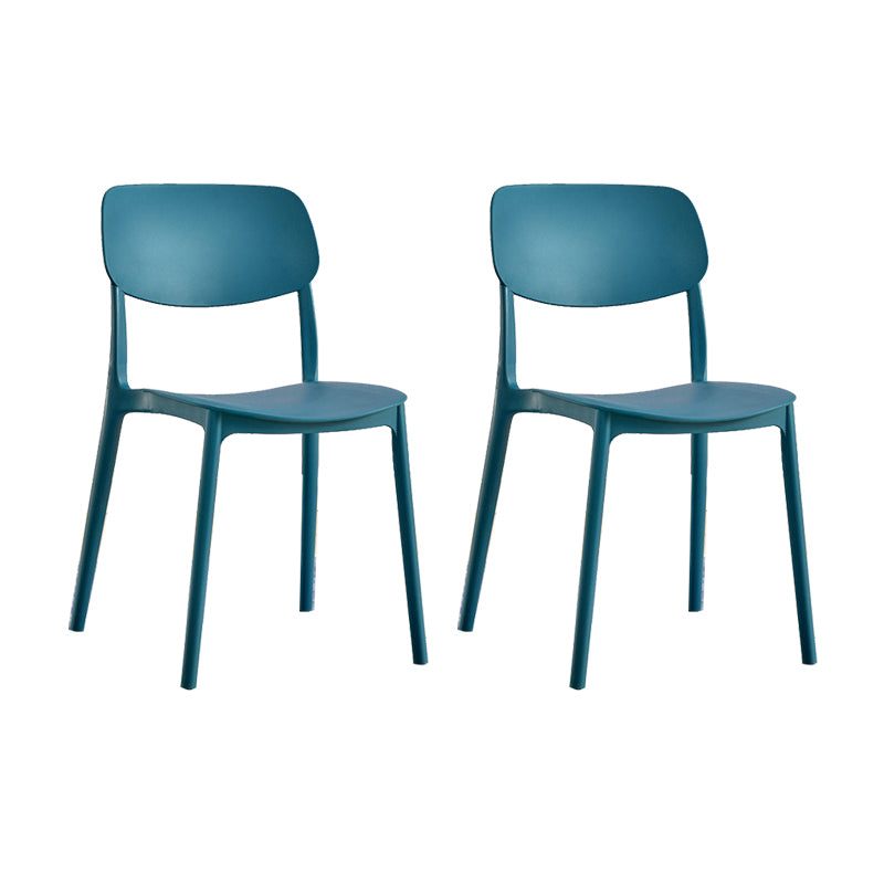 Scandinavian Open Back Dining Chairs Plastic Armless Dining Side Chair