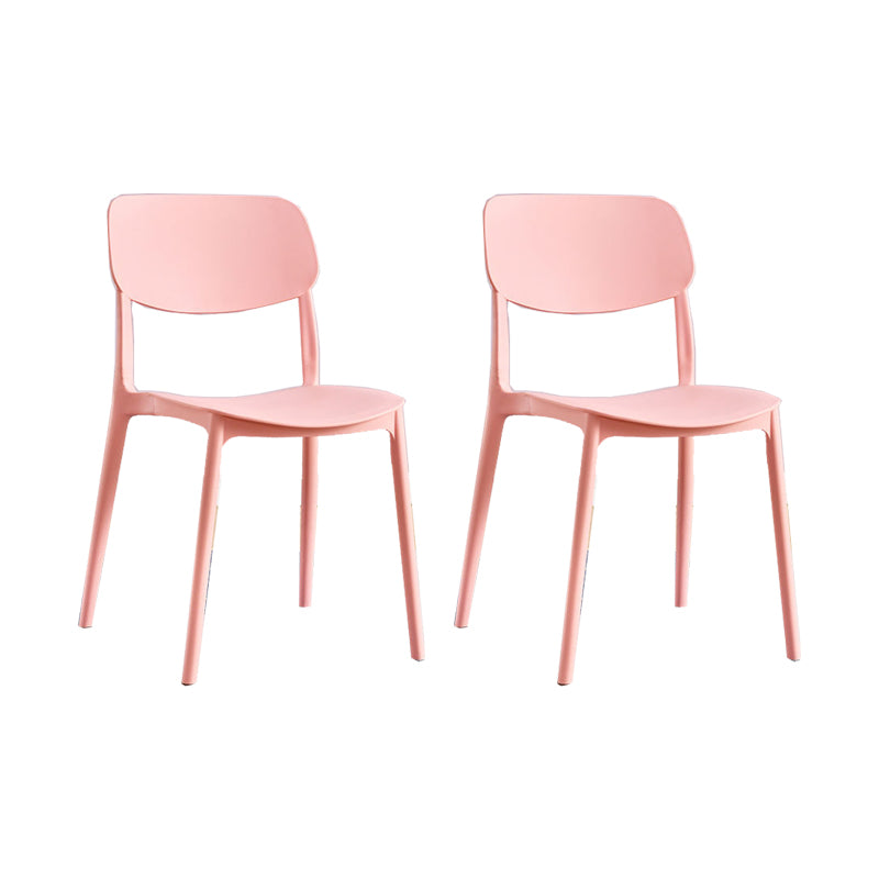 Scandinavian Open Back Dining Chairs Plastic Armless Dining Side Chair