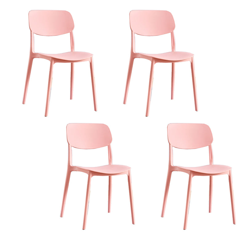 Scandinavian Open Back Dining Chairs Plastic Armless Dining Side Chair