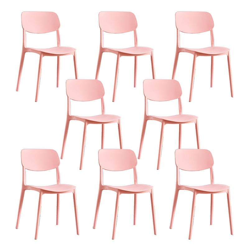 Scandinavian Open Back Dining Chairs Plastic Armless Dining Side Chair