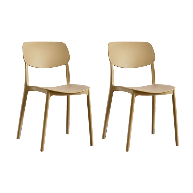 Scandinavian Open Back Dining Chairs Plastic Armless Dining Side Chair