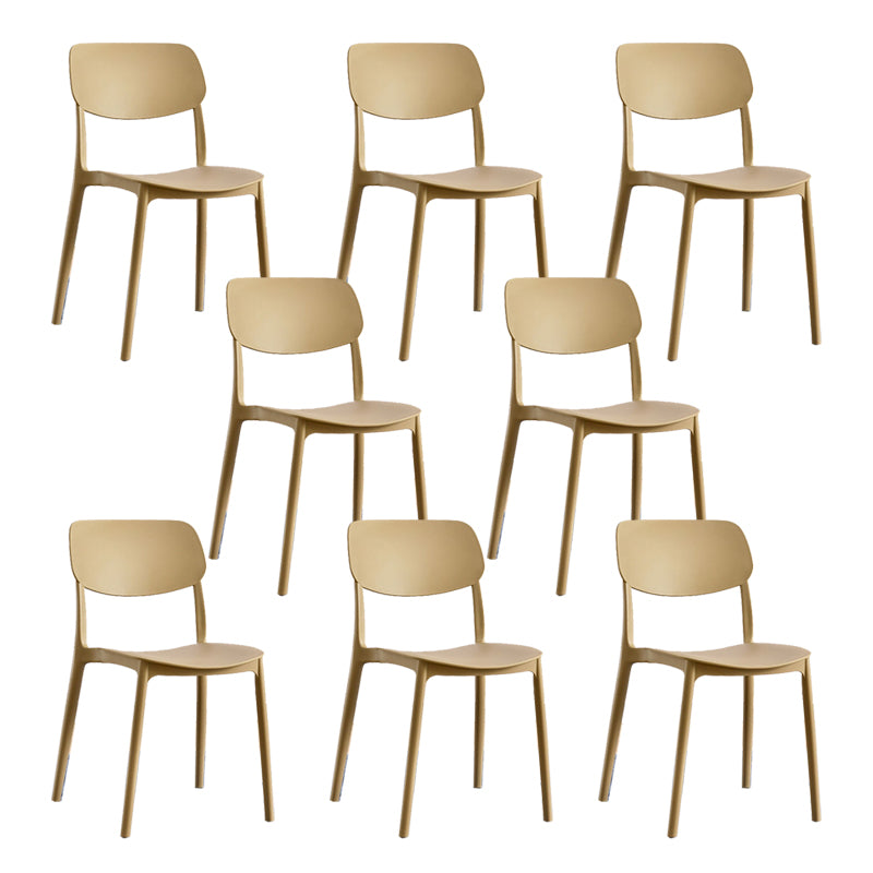 Scandinavian Open Back Dining Chairs Plastic Armless Dining Side Chair