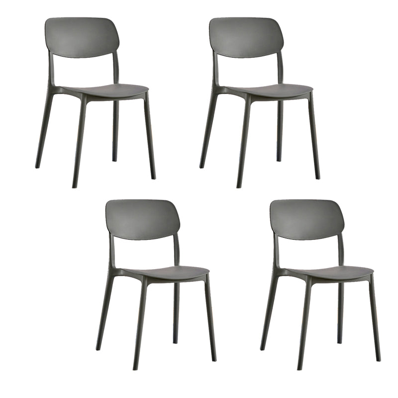 Scandinavian Open Back Dining Chairs Plastic Armless Dining Side Chair