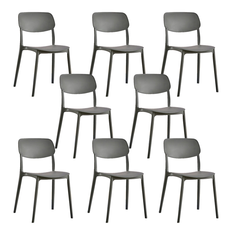 Scandinavian Open Back Dining Chairs Plastic Armless Dining Side Chair