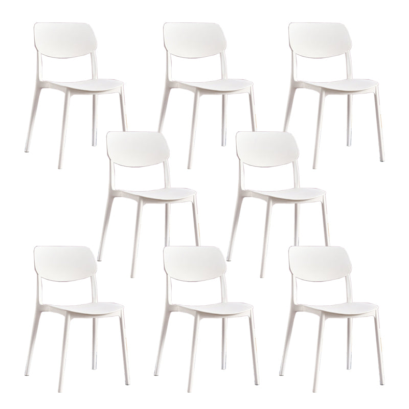 Scandinavian Open Back Dining Chairs Plastic Armless Dining Side Chair