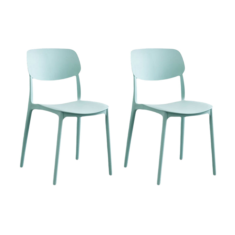 Scandinavian Open Back Dining Chairs Plastic Armless Dining Side Chair