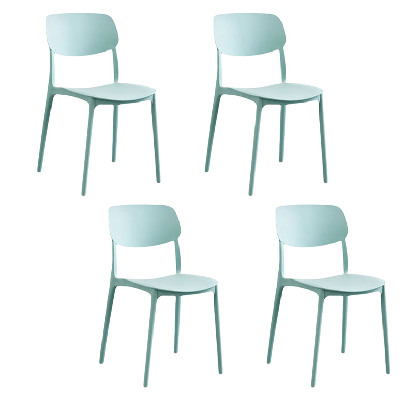 Scandinavian Open Back Dining Chairs Plastic Armless Dining Side Chair