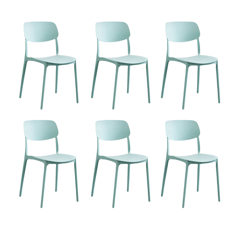 Scandinavian Open Back Dining Chairs Plastic Armless Dining Side Chair