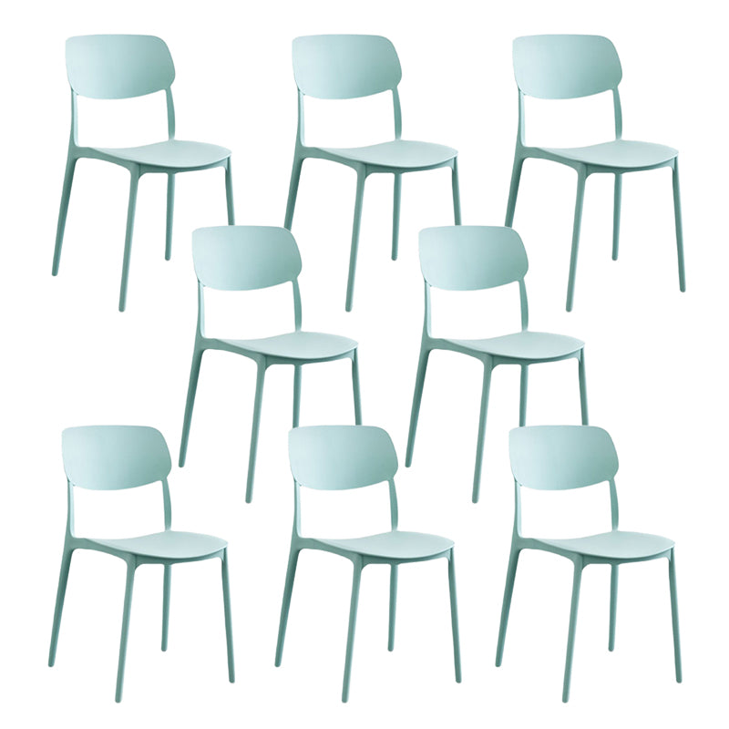 Scandinavian Open Back Dining Chairs Plastic Armless Dining Side Chair
