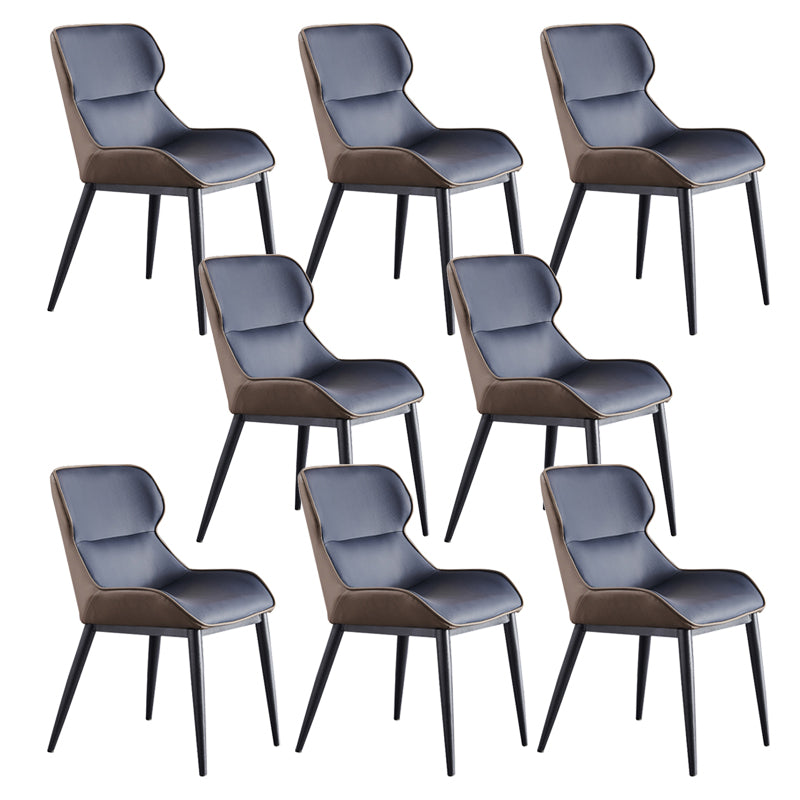 Industrial Armless Dining Chairs Faux Leather Wingback Side Chair