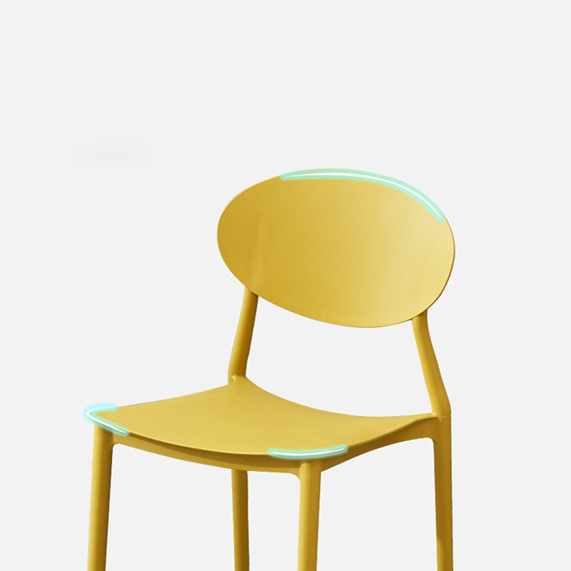 Stackable Open Back Dining Chairs Scandinavian Plastic Armless Side Chair